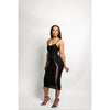 Lace Me Up Knit Dress-Black-Dresses-La Femme Chic Boutique
