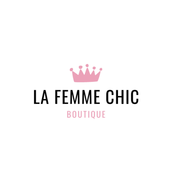 Pink and black logo for La femme chic women boutique