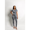 Army Print Belted Pockets Jumpsuit| Grey - La Femme Chic Boutique
