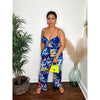 Blooming Season Cut Out Floral Print Jumpsuit- Royal Blue-La Femme Chic Boutique