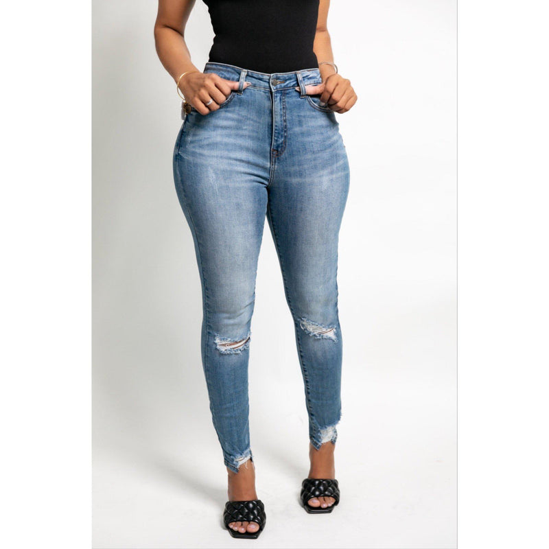 Helena High Rise Skinny Jeans| Medium Wash-La Femme Chic Boutique