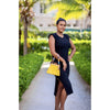 Jasmine Padded Shoulder Maxi Dress| Black-Dresses-La Femme Chic Boutique