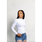 Knit Again Bodysuit-White-Top-La Femme Chic Boutique