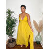 Let It Out Lace Trim Maxi Dress- Yellow-Dresses-La Femme Chic Boutique