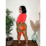 Not Meshing Around Legging Set- Orange-La Femme Chic Boutique