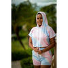 Sloan Pink Tie Dye Hooded Short Set - La Femme Chic Boutique
