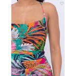 Somewhere Tropical Midi Dress- Multi-Dresses-La Femme Chic Boutique